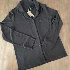 SKIMS Ribbed PJ top in Onyx